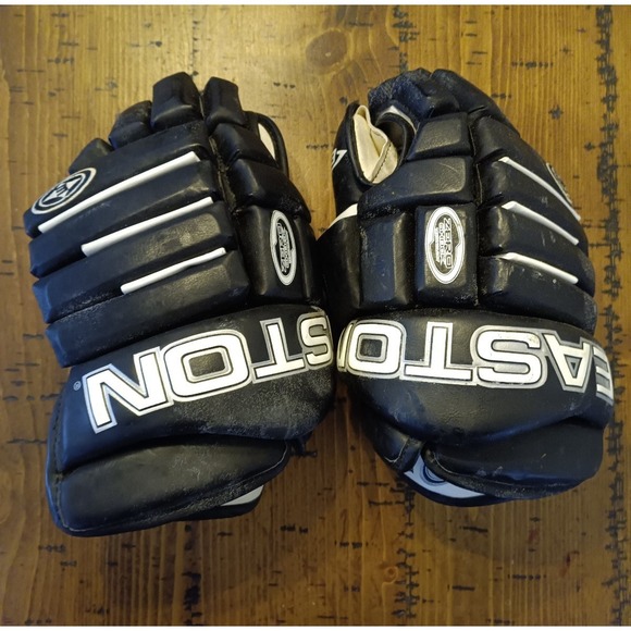 Vintage Easton Air Hockey Gloves Black Leathersize 14